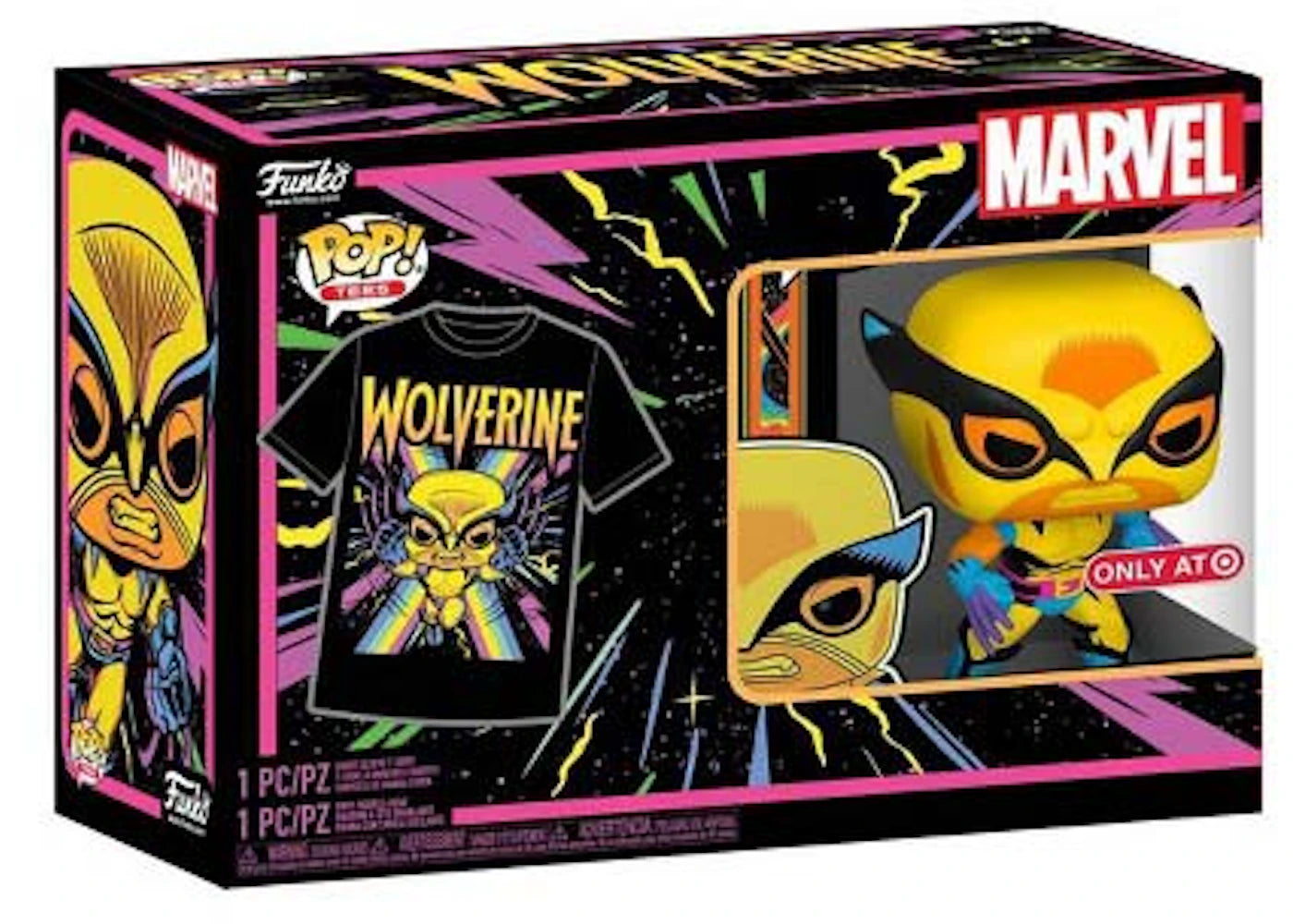 Funko Pop! Tees Marvel Wolverine Target Exclusive (Blacklight) 1 PC