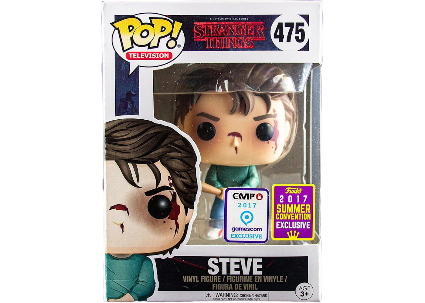 Funko Pop! Television Stranger Things Steve Harrington (with Bat) Gamescon Exclusive Summer Convention Exclusive Figure #475