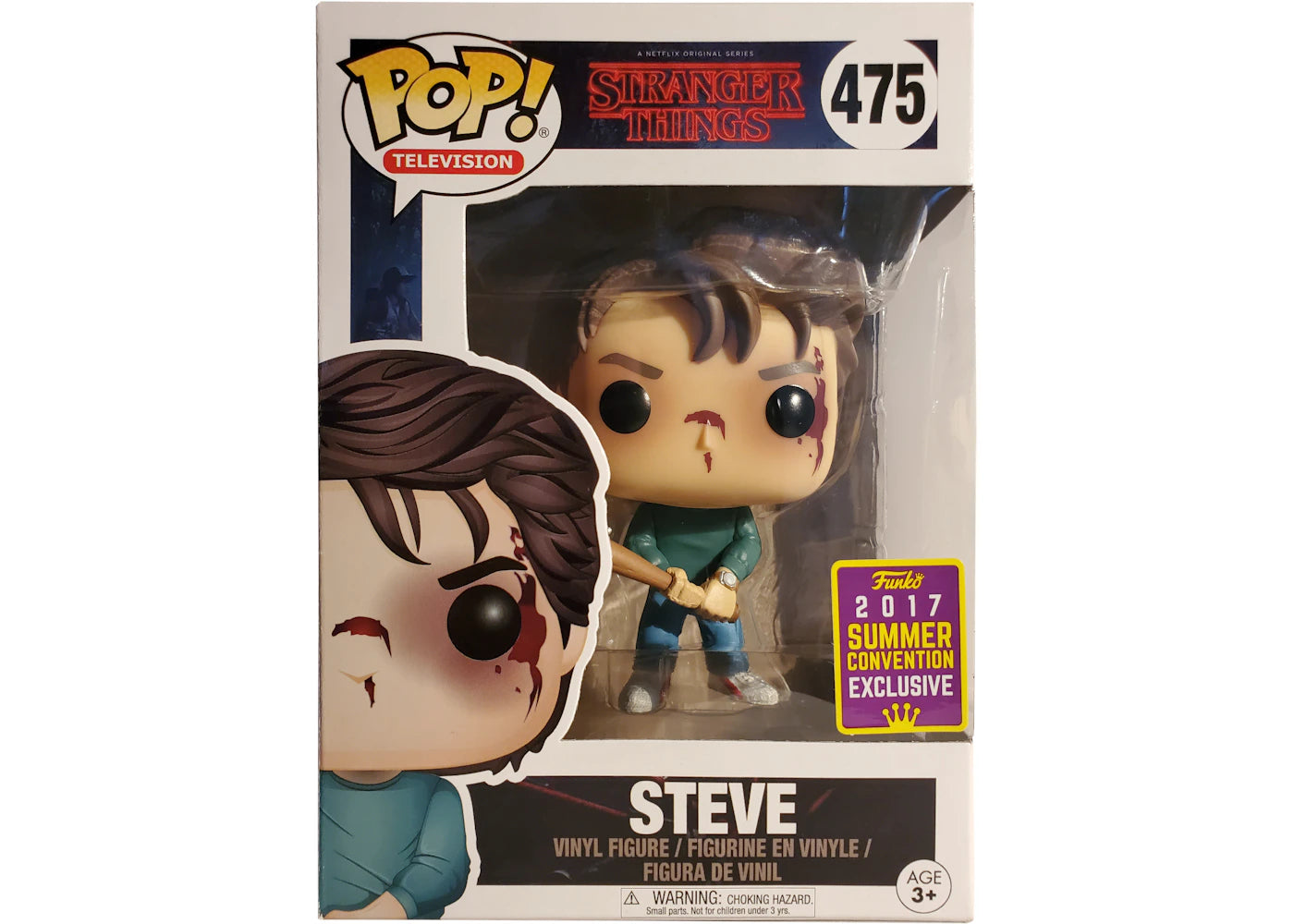 Funko Pop! Television Stranger Things Steve Harrington (with Bat) Summer Convention Exclusive Figure #475