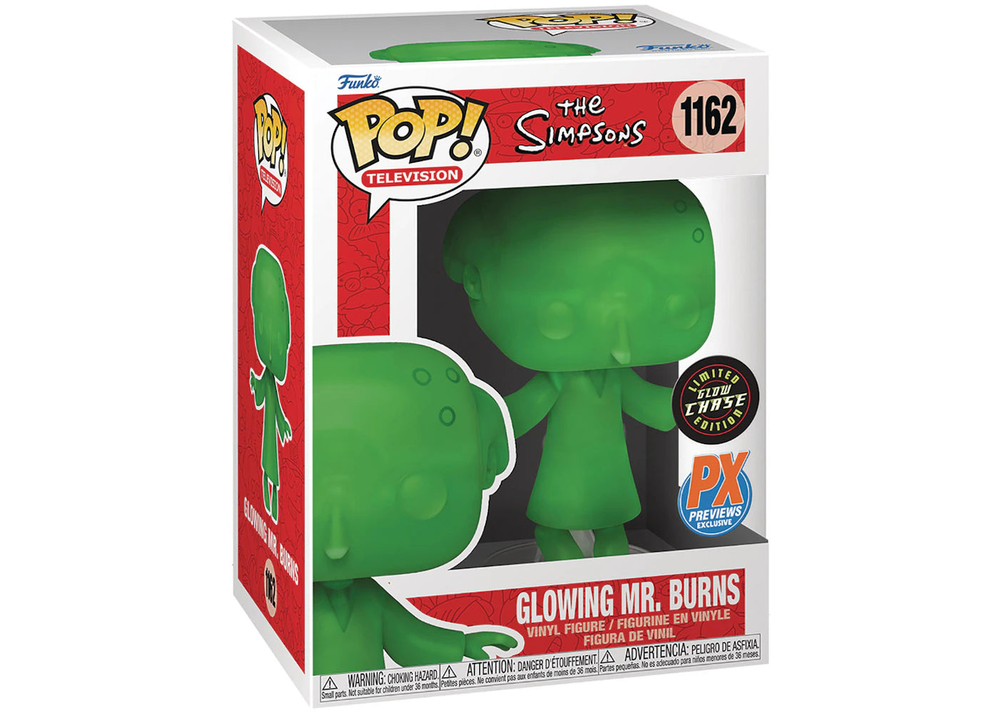Funko Pop! Television The Simpsons Glowing Mr. Burns PX GITD Chase Exclusive Figure #1162