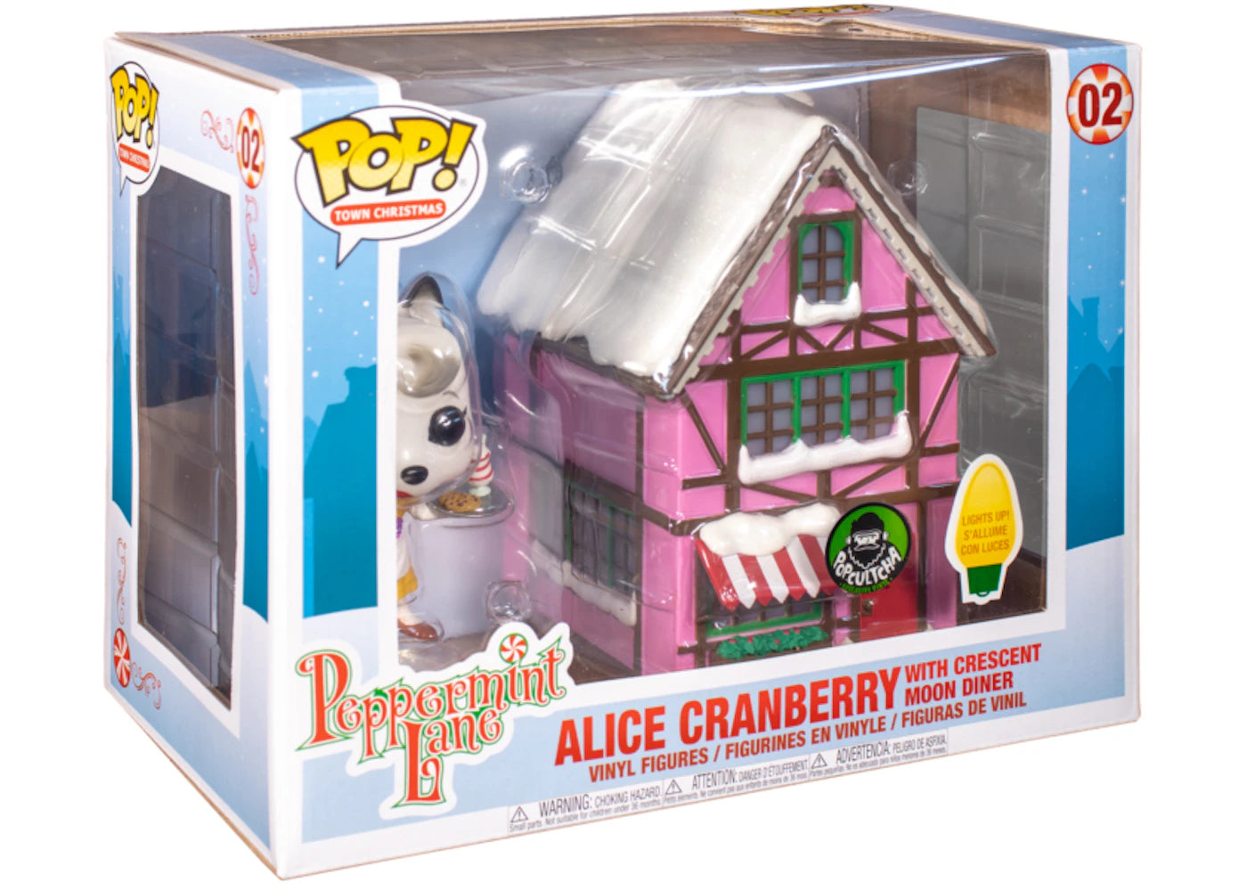Funko Pop! Town Christmas Peppermint Lane Alice Cranberry With Crescent Moon Diner Popcultcha Light Up Exclusive Figure #02