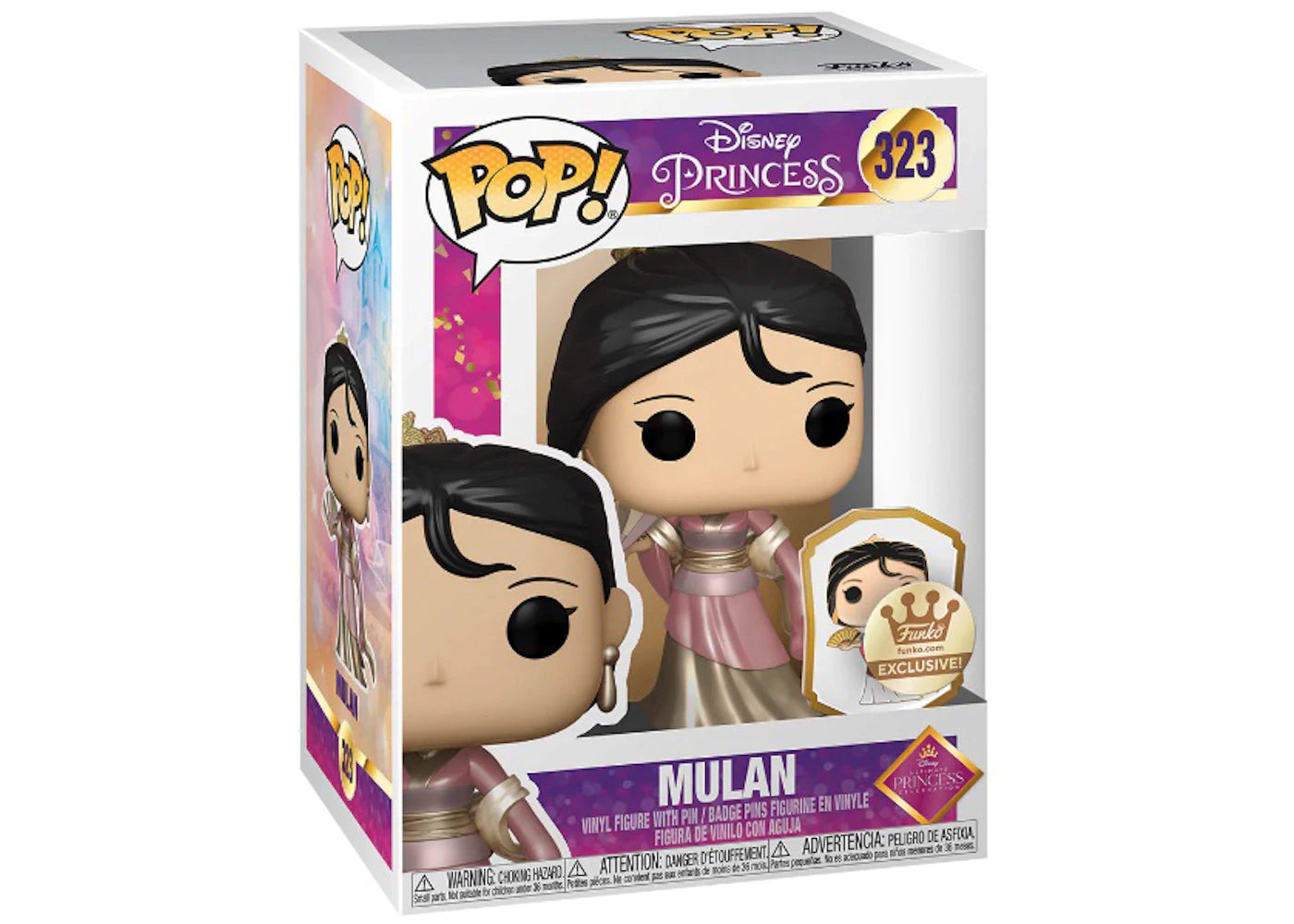 Funko Pop! and Pin Disney Princess Mulan Funko Shop Gold Label Exclusive Figure #323