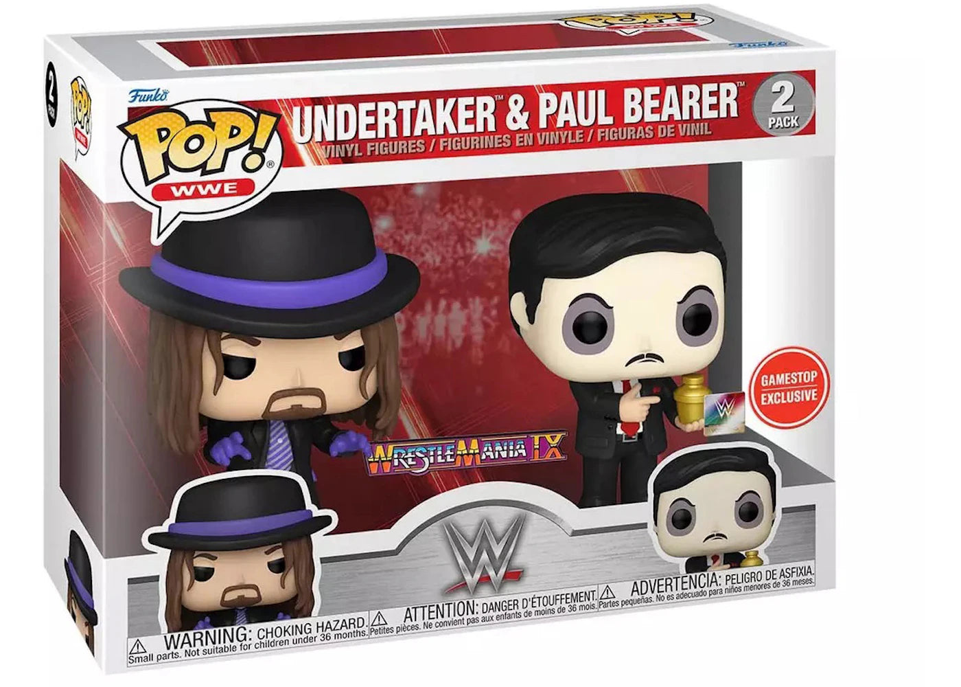 Funko Pop! and Pin WWE Wrestlemania IX Undertaker & Paul Bearer GameStop Exclusive 2-Pack