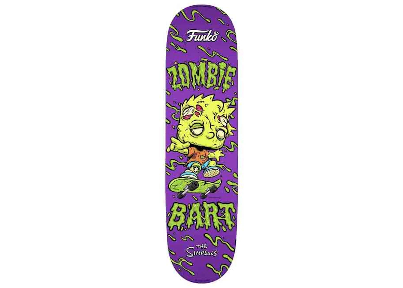 Funko The Simpsons Zombie Bart 2021 Fall Convention Exclusive Skateboard Deck