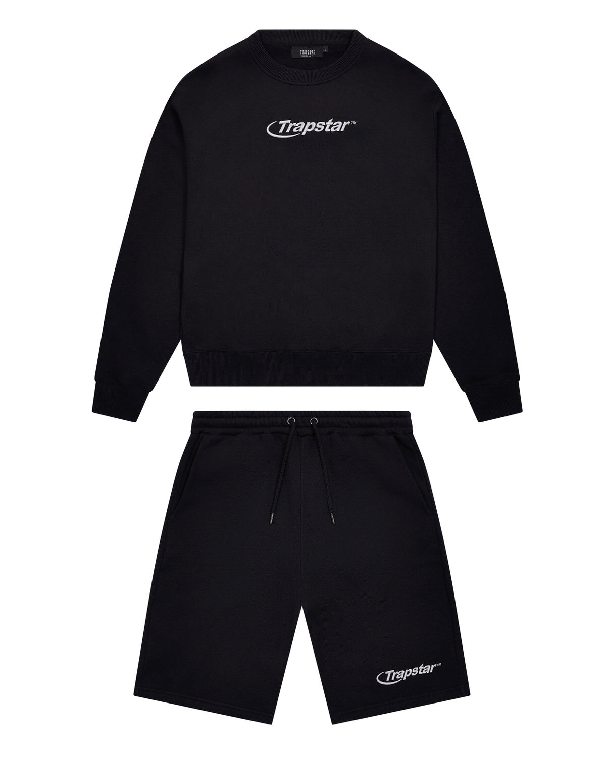 Trapstar Hyperdrive Crewneck Short Set - Black