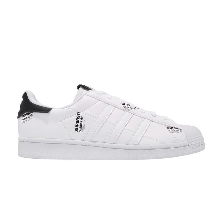 adidas Superstar White Black Logo Print