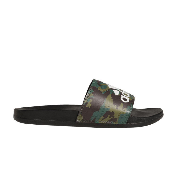 adidas Adilette Comfort Slides Camo Core Black Cloud White