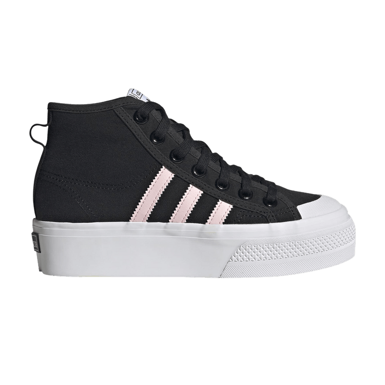 adidas Nizza Platform Mid Core Black Clear Pink Cloud White (GS)