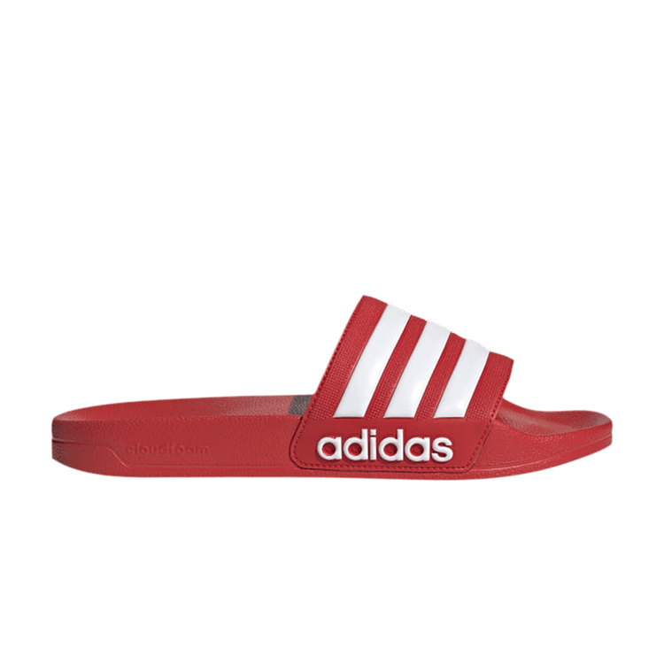 adidas Adilette Shower Slides Vivid Red Cloud White