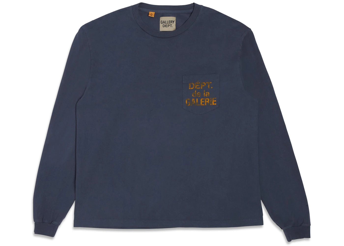 Gallery Dept. De La GALERIE L/S Pocket T-shirt Navy/Orange