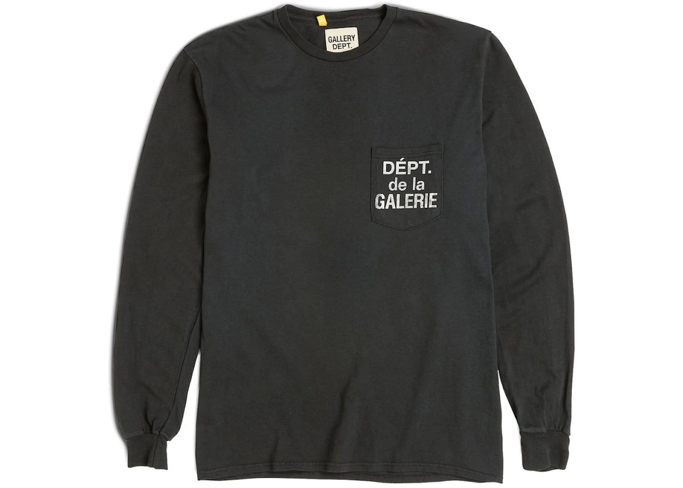 Gallery Dept. French Logo Pocket L/S T-shirt Washed Black