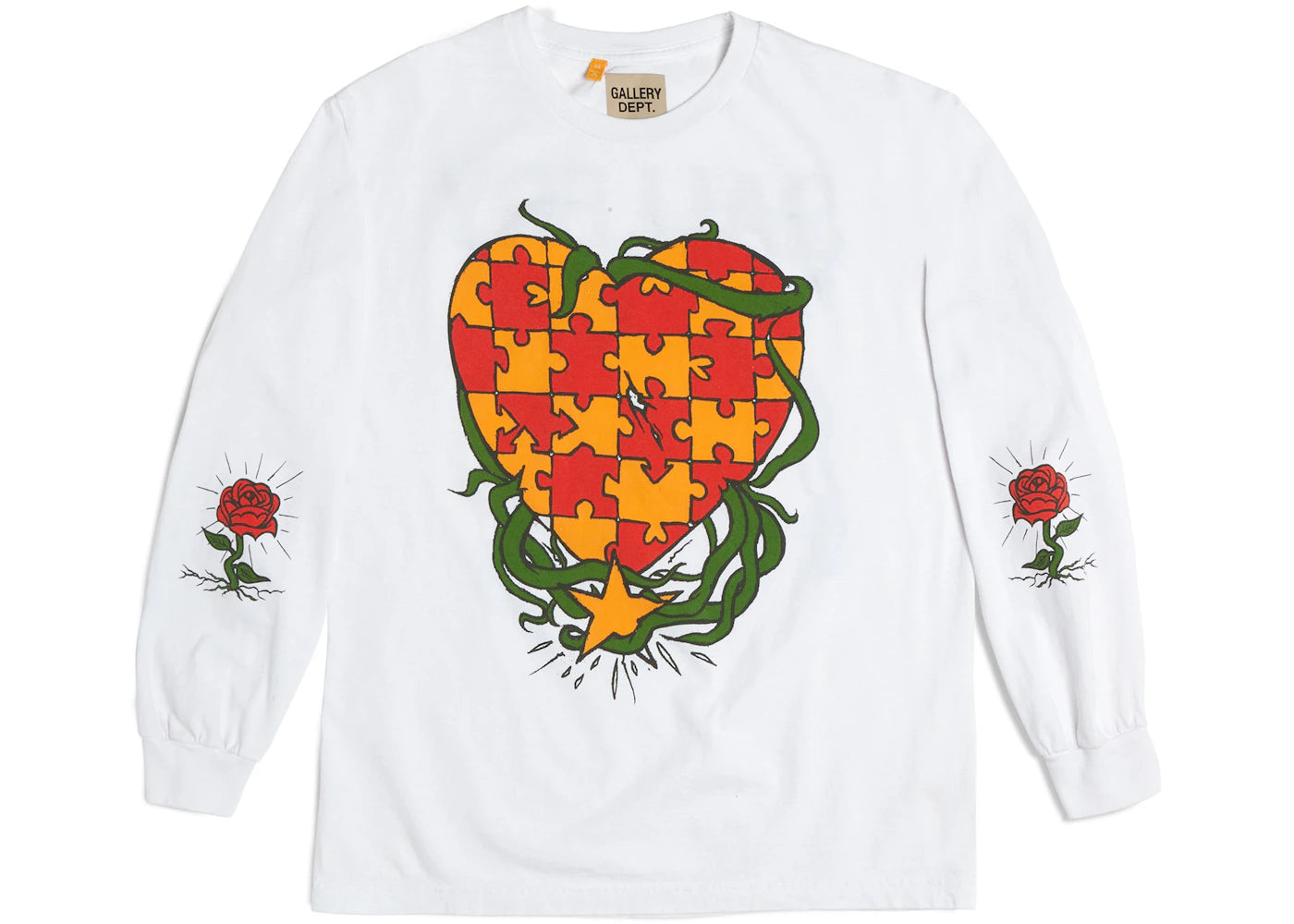 Gallery Dept. Puzzle Heart L/S Tee White