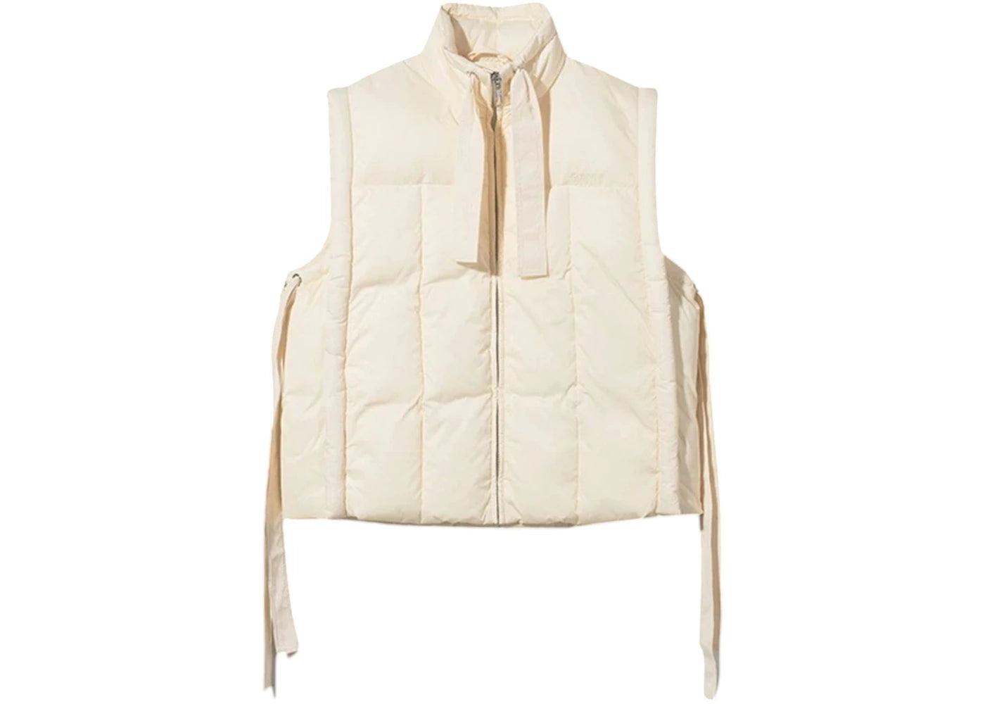 Ganni Shiny Oversized Puffer Vest Cream