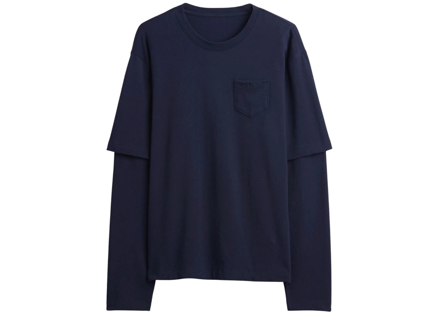 Gap x Sandy Liang Heavyweight Organic Cotton Layered T-Shirt Navy Uniform
