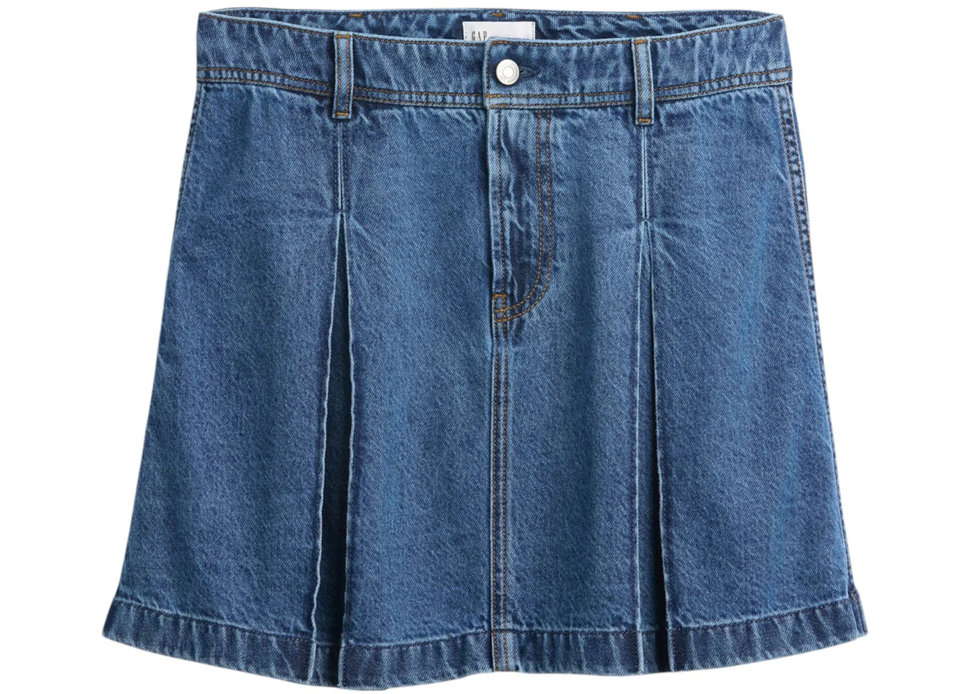 Gap x Sandy Liang Women's Pleated Denim Mini Skirt Rinse Blue