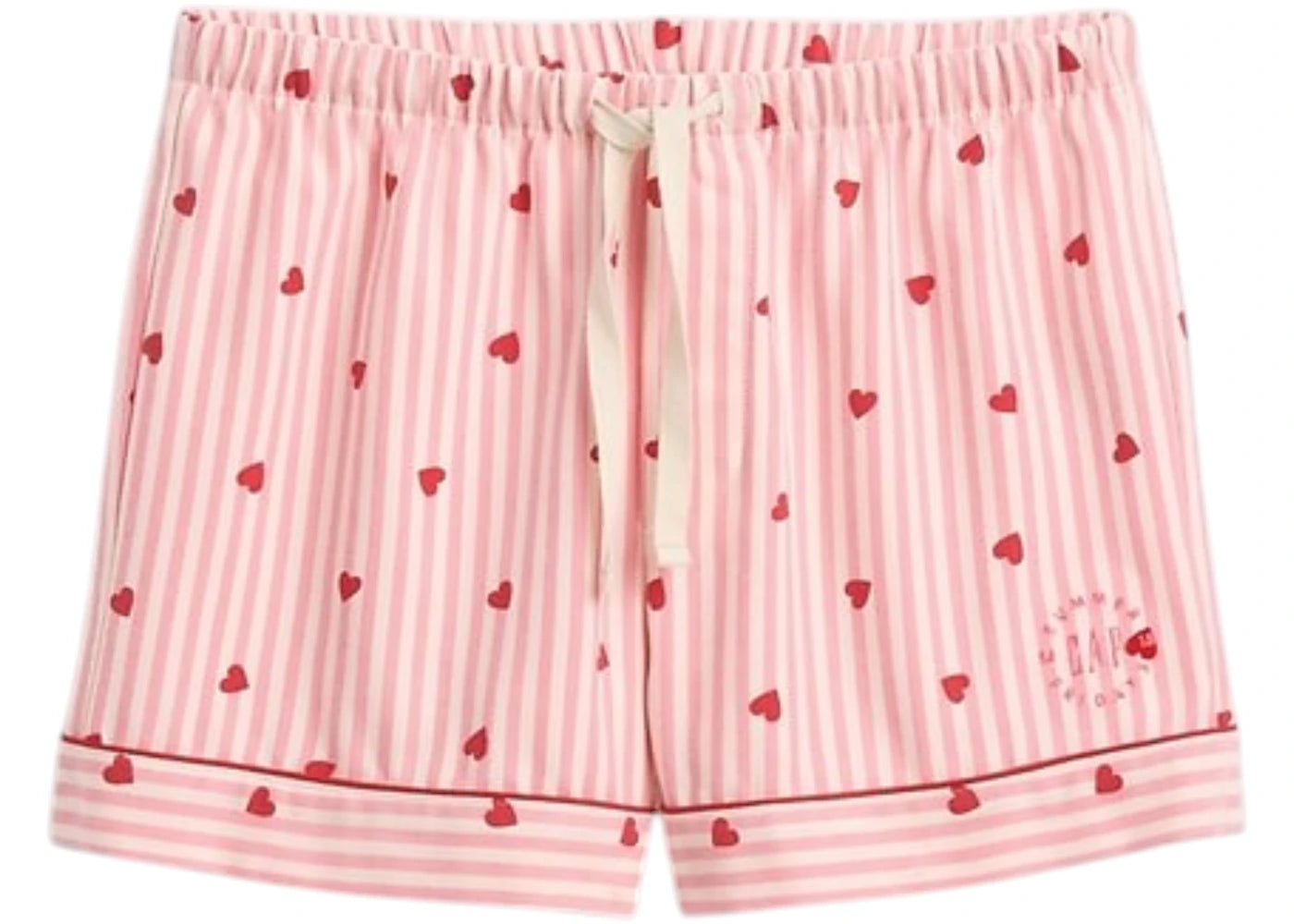 Gap x Summer Fridays Flannel Hearts PJ Boxer Shorts Pink Stripe