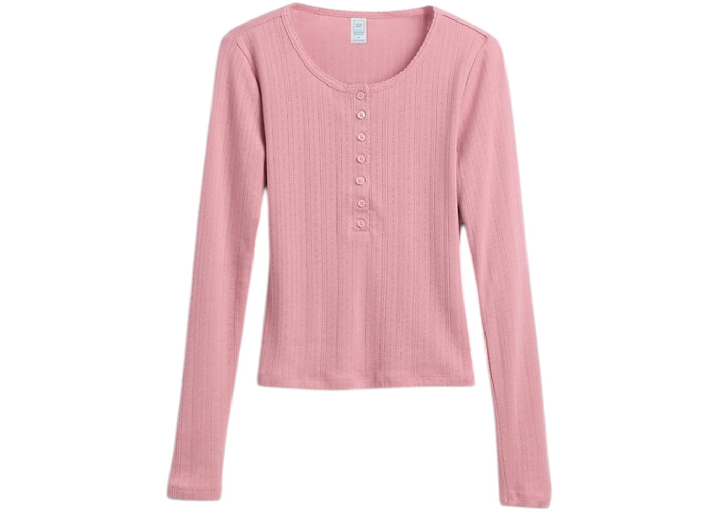 Gap x Summer Fridays Pointelle Henley PJ Top Pure Pink