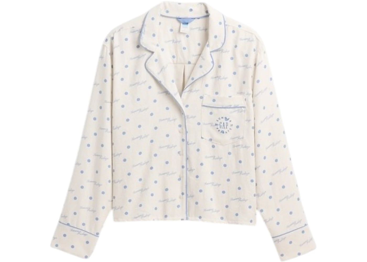Gap x Summer Fridays Relaxed Flannel Dotted PJ Shirt Ivory Beige Frost