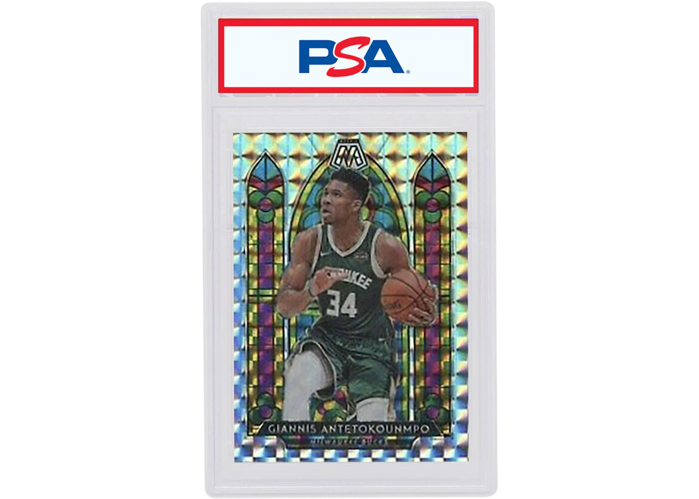 Giannis Antetokounmp 2019 Panini Mosaic Stained Glass #7 (PSA or BGS Graded)