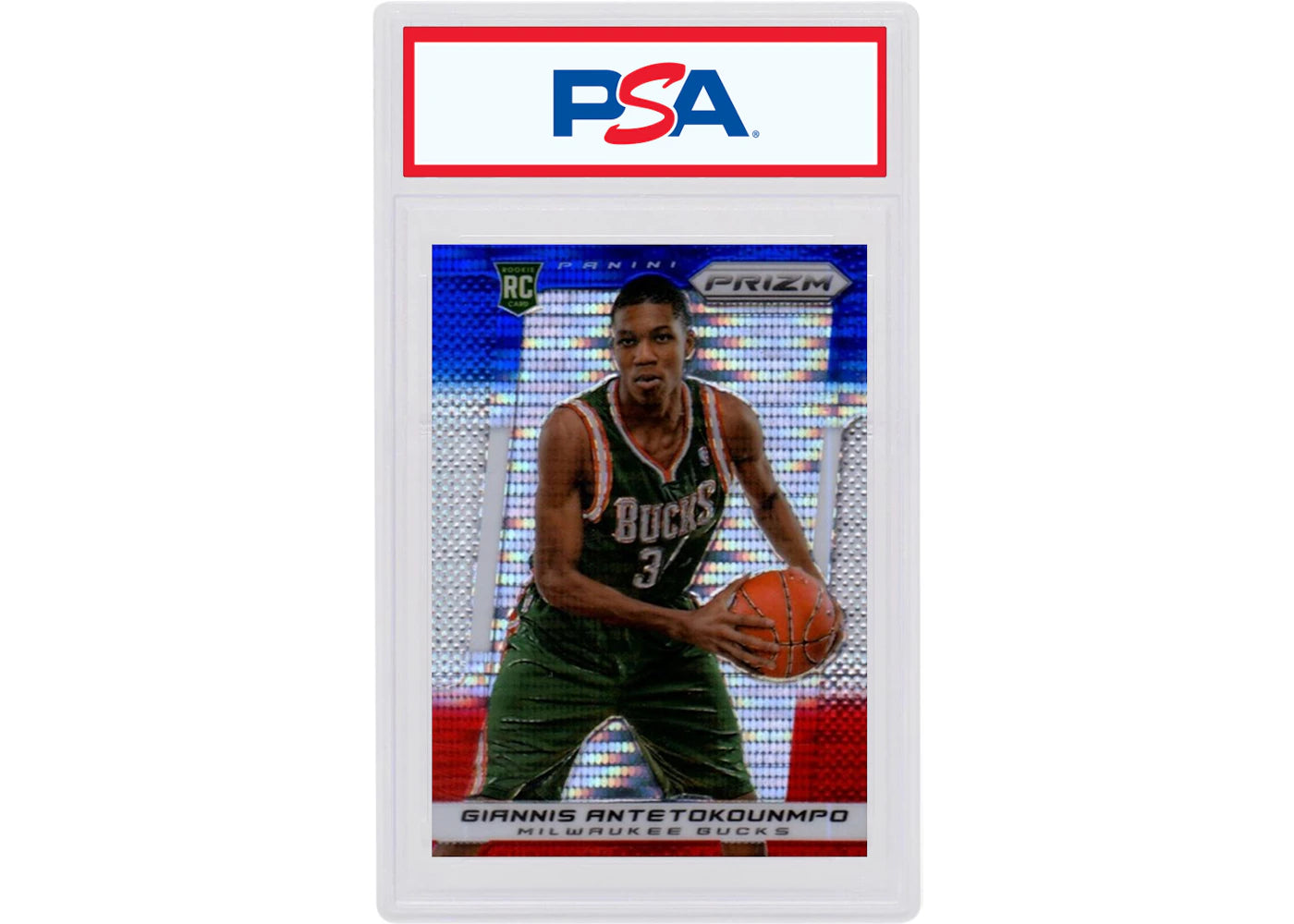 Giannis Antetokounmpo 2013 Panini Prizm Rookie Red/White/Blue Pulsar #290 (PSA or BGS Graded)