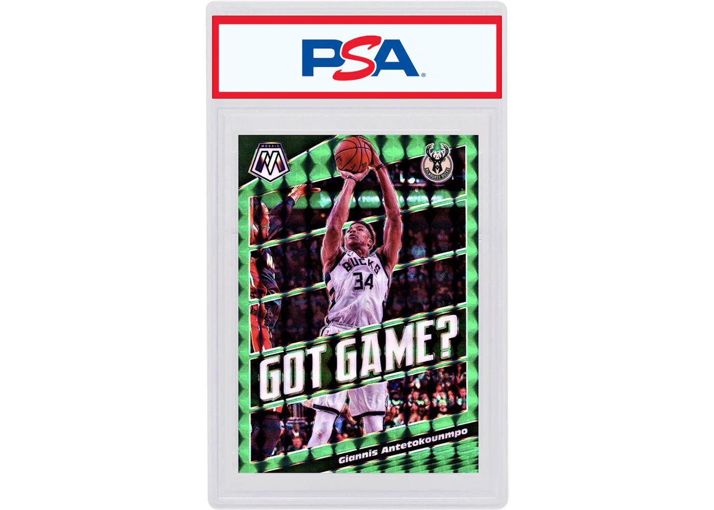 Giannis Antetokounmpo 2019 Panini Mosaic Got Game? Green #25 (PSA or BGS Graded)