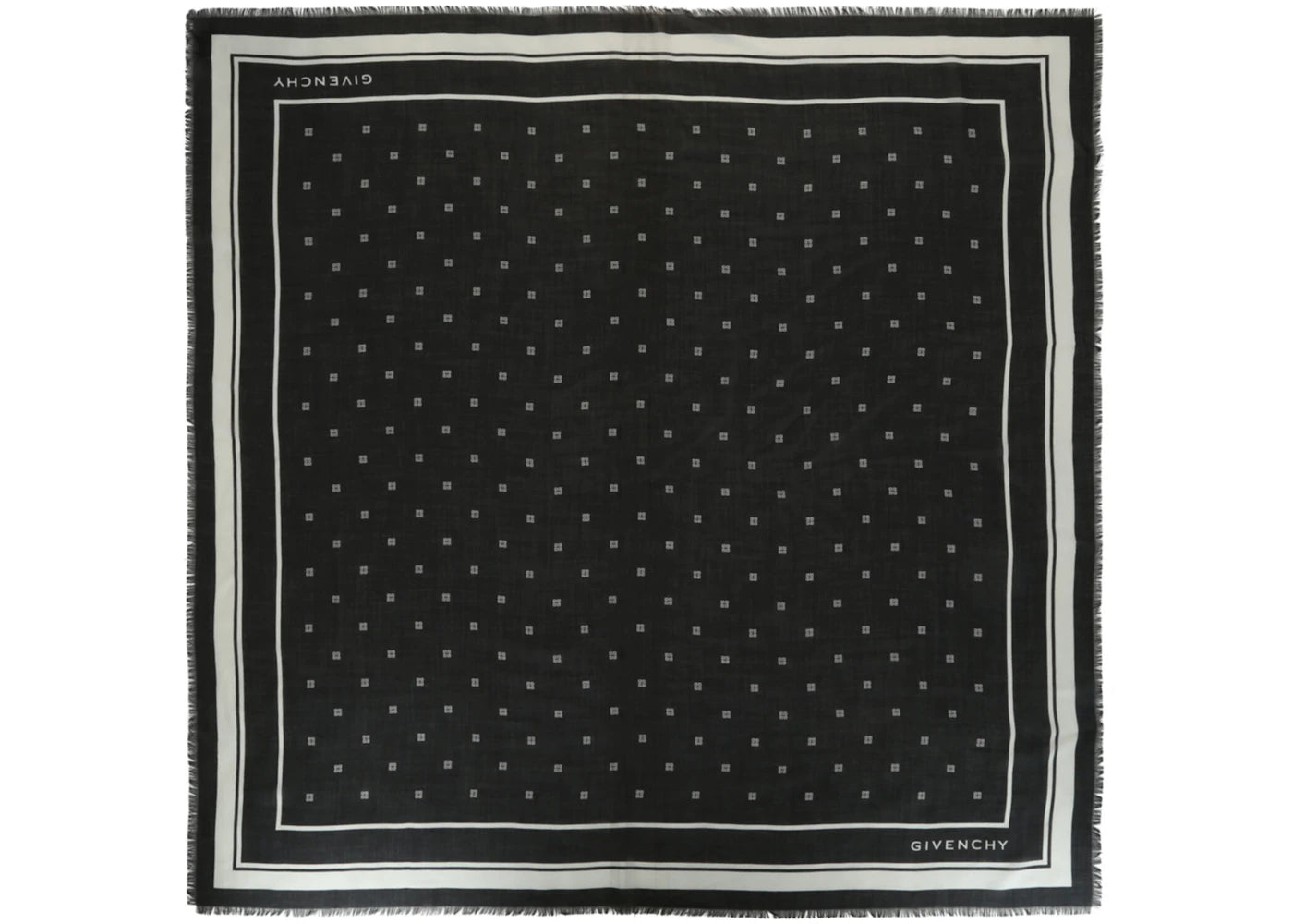 Givenchy 4G Cashmere and Silk Shawl Black White