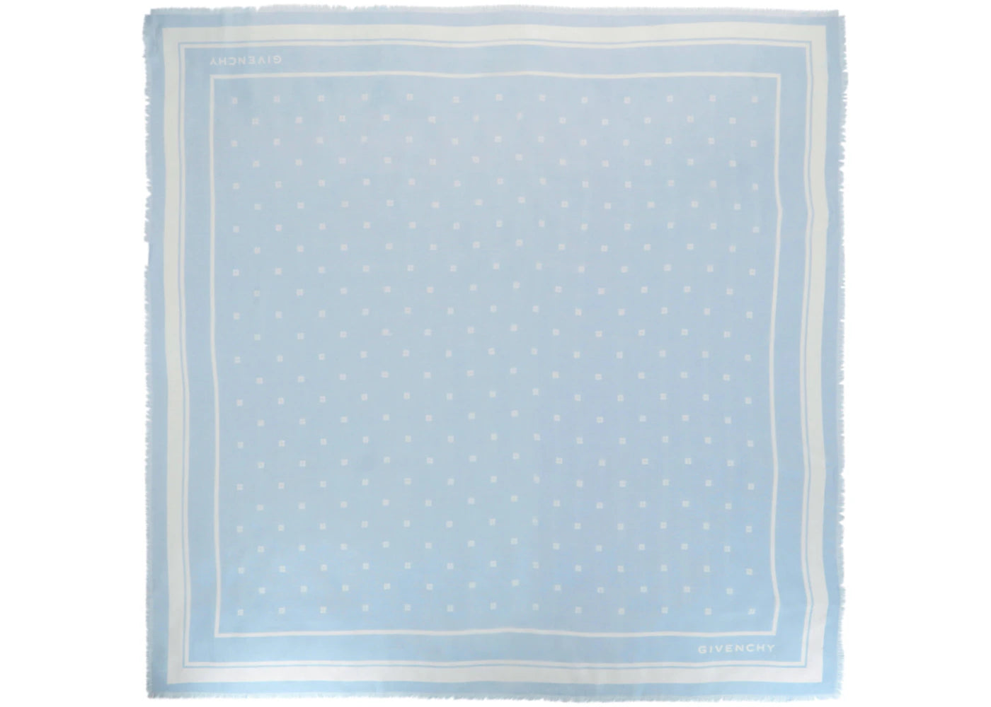 Givenchy 4G Cashmere and Silk Shawl Blue Ivory