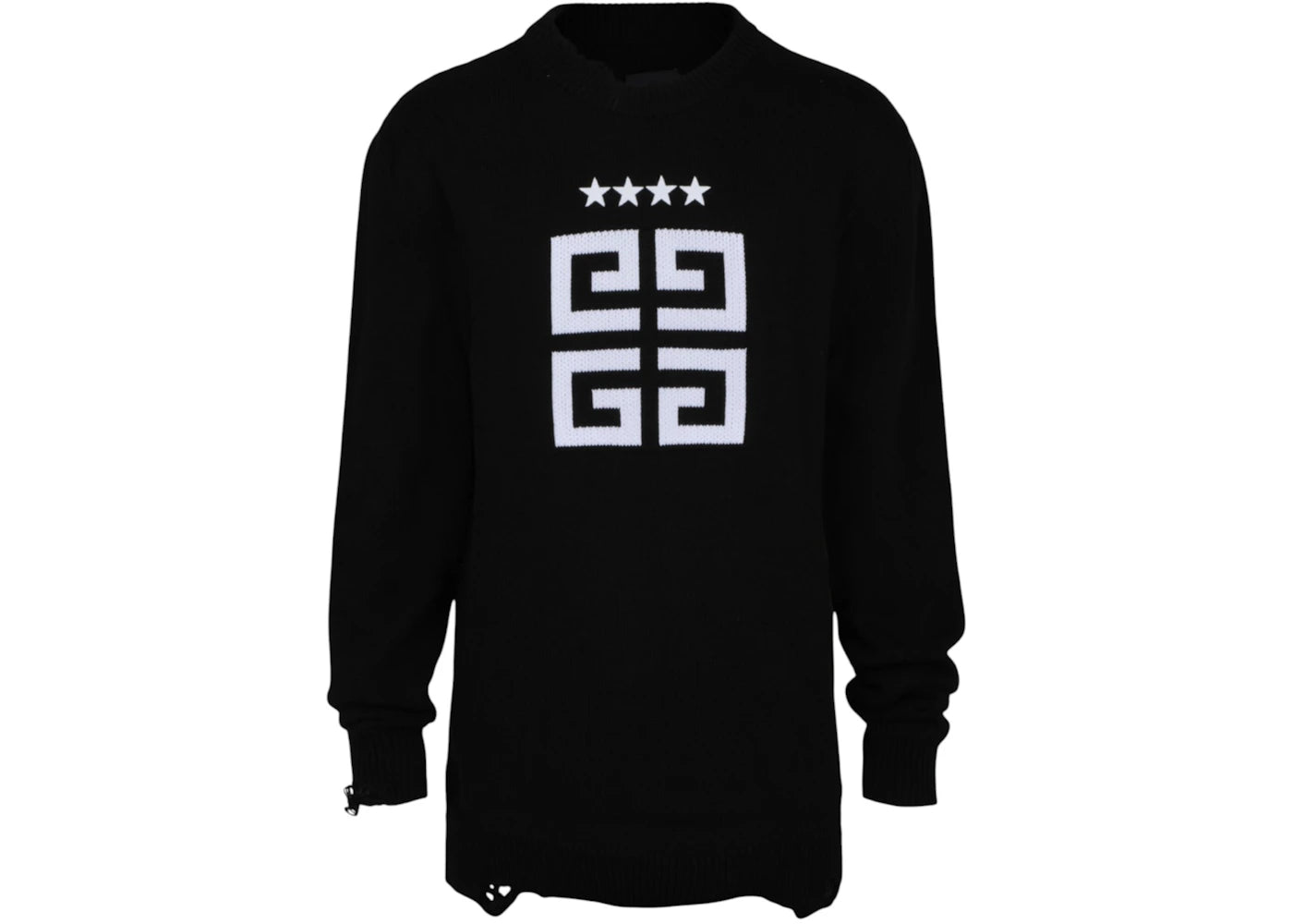 Givenchy Embroidered Star 4G Logo Sweater Black White
