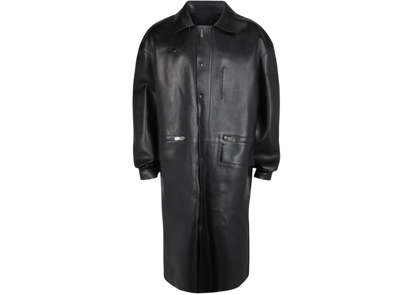 Givenchy Leather Trench Coat Black