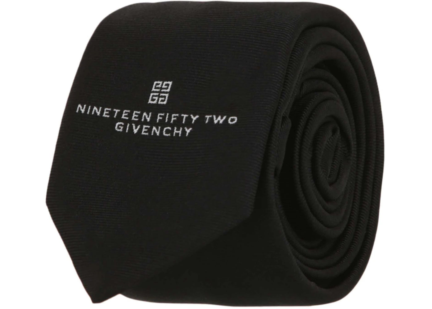 Givenchy Logo Embroidered Silk Tie Black