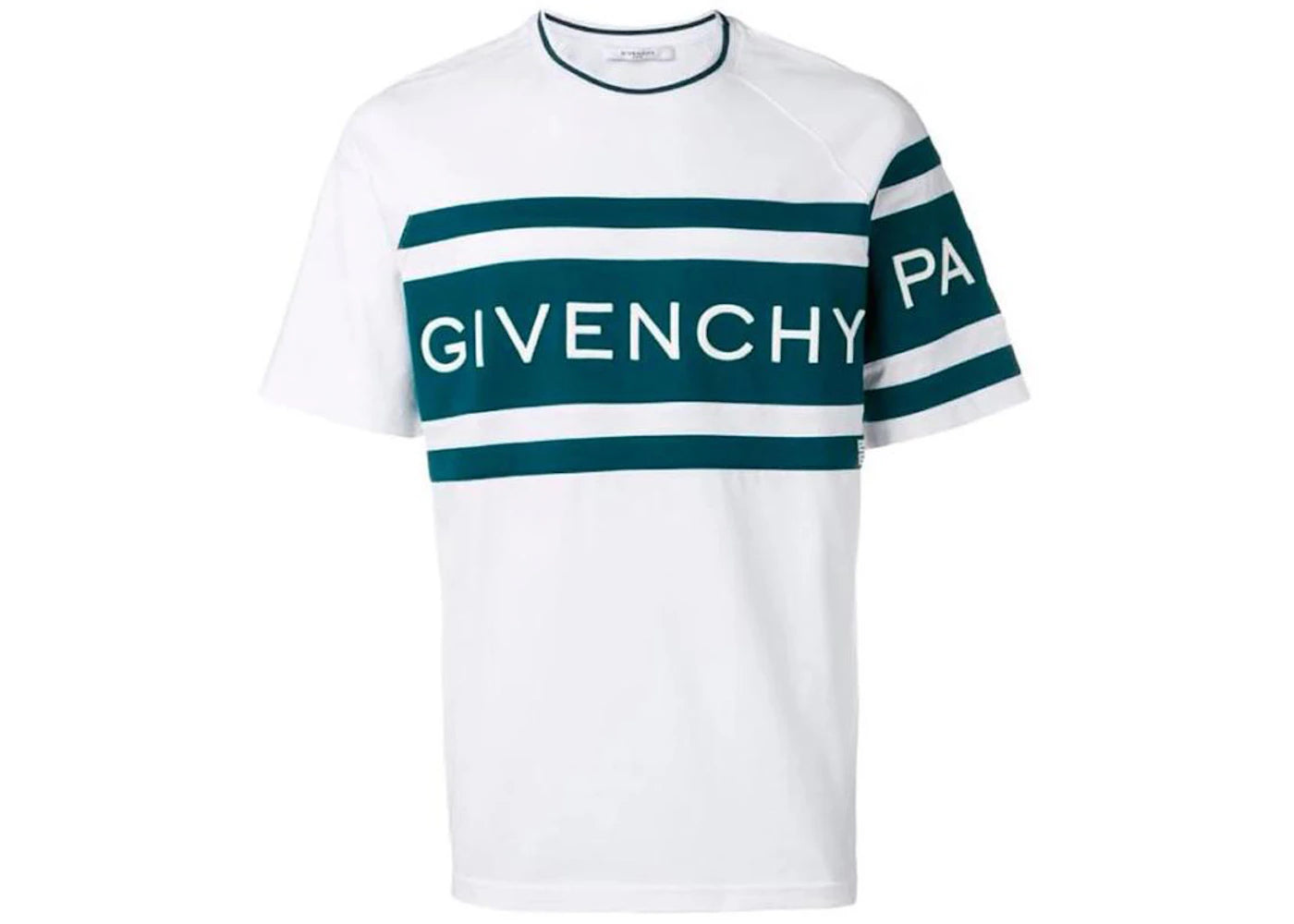 Givenchy Men's Logo Color Block T-shirt White/Teal