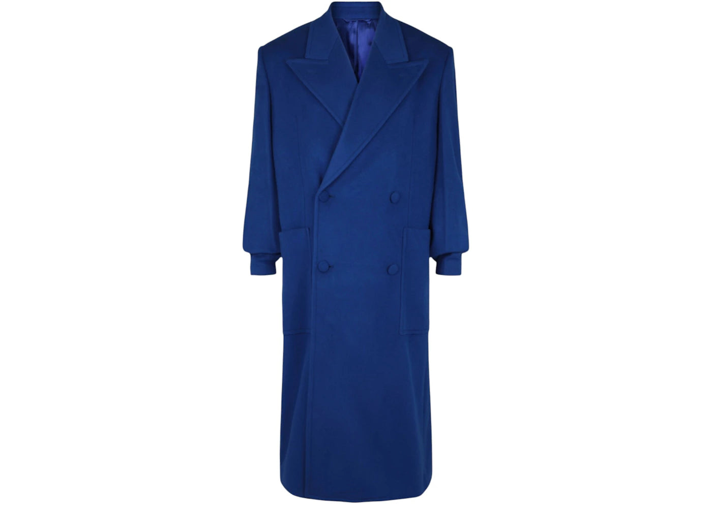 Givenchy Oversized Wool Blend Long Coat Royal Blue