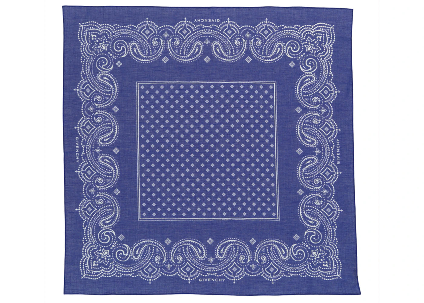 Givenchy Paisley Print Pocket Square Blue
