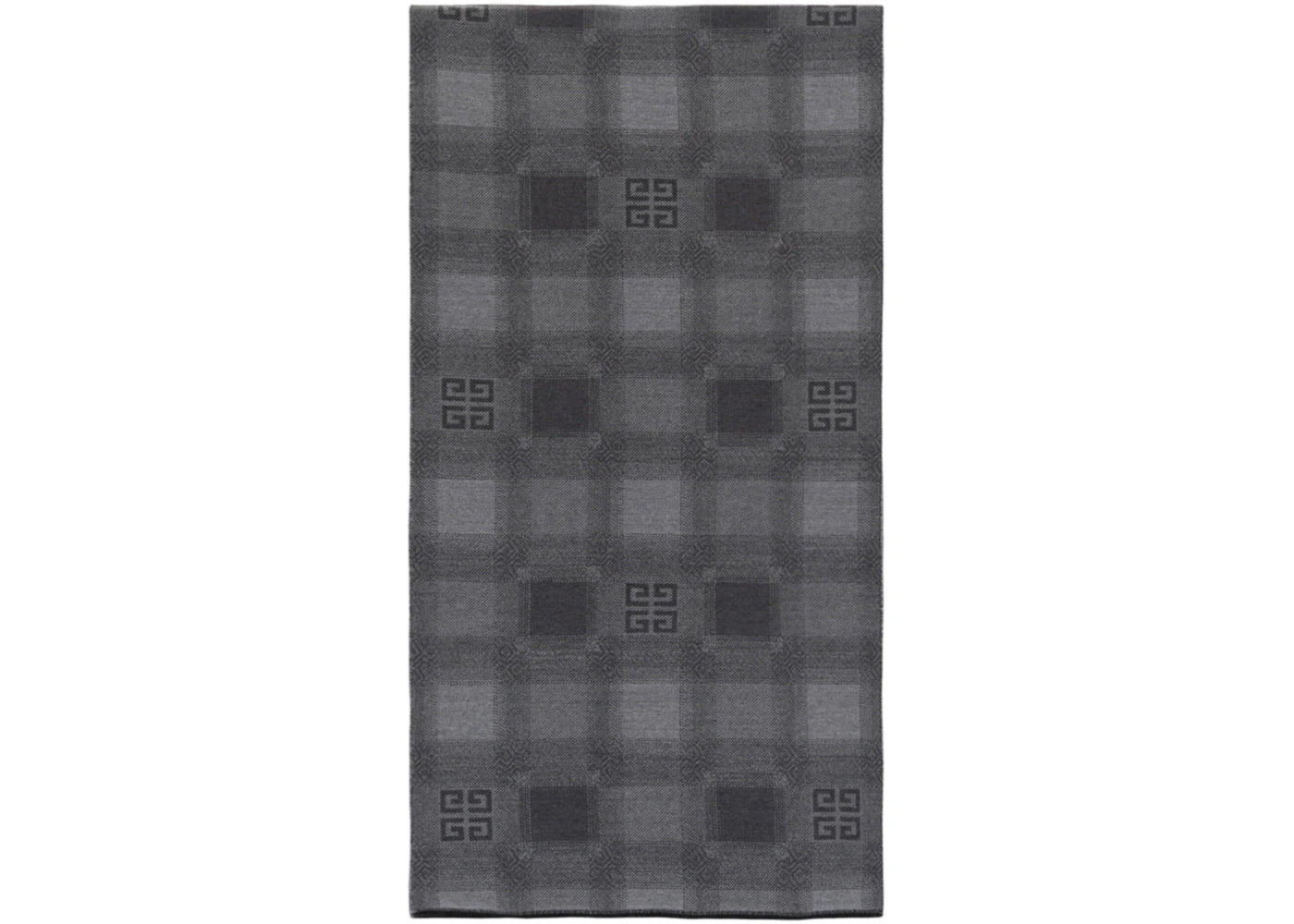 Givenchy Plaid 4G Logo Scarf Grey