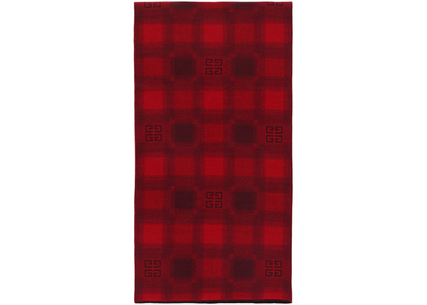 Givenchy Plaid 4G Logo Scarf Red