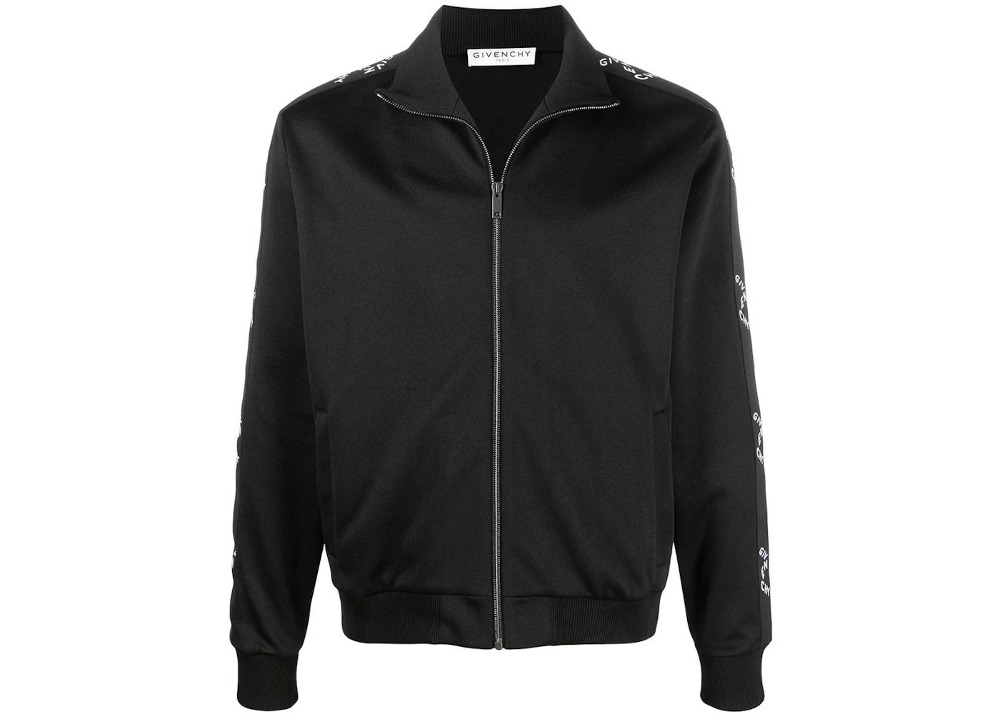 Givenchy Refracted Logo Tape Zip-Up Track Jacket Black