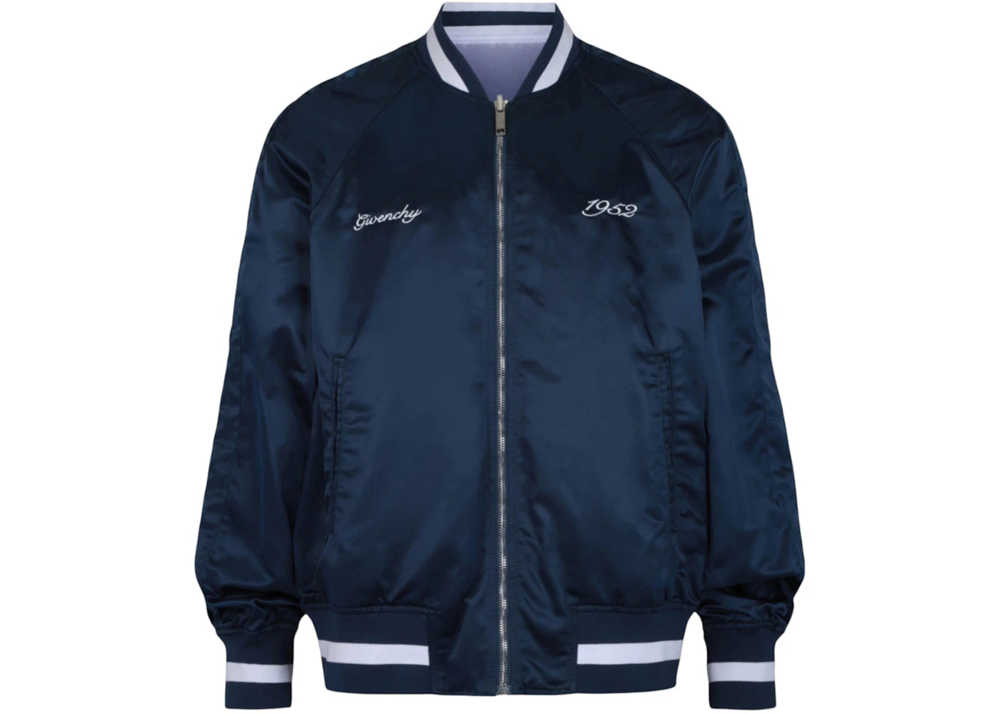 Givenchy Reversible Embroidered Bomber Jacket White Navy