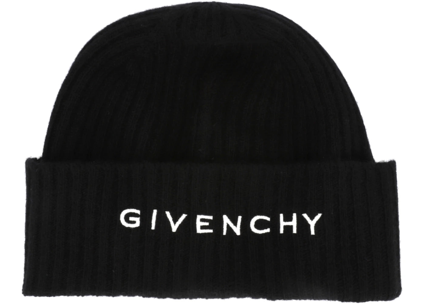 Givenchy Ribbed Embroidered Logo Beanie Black White