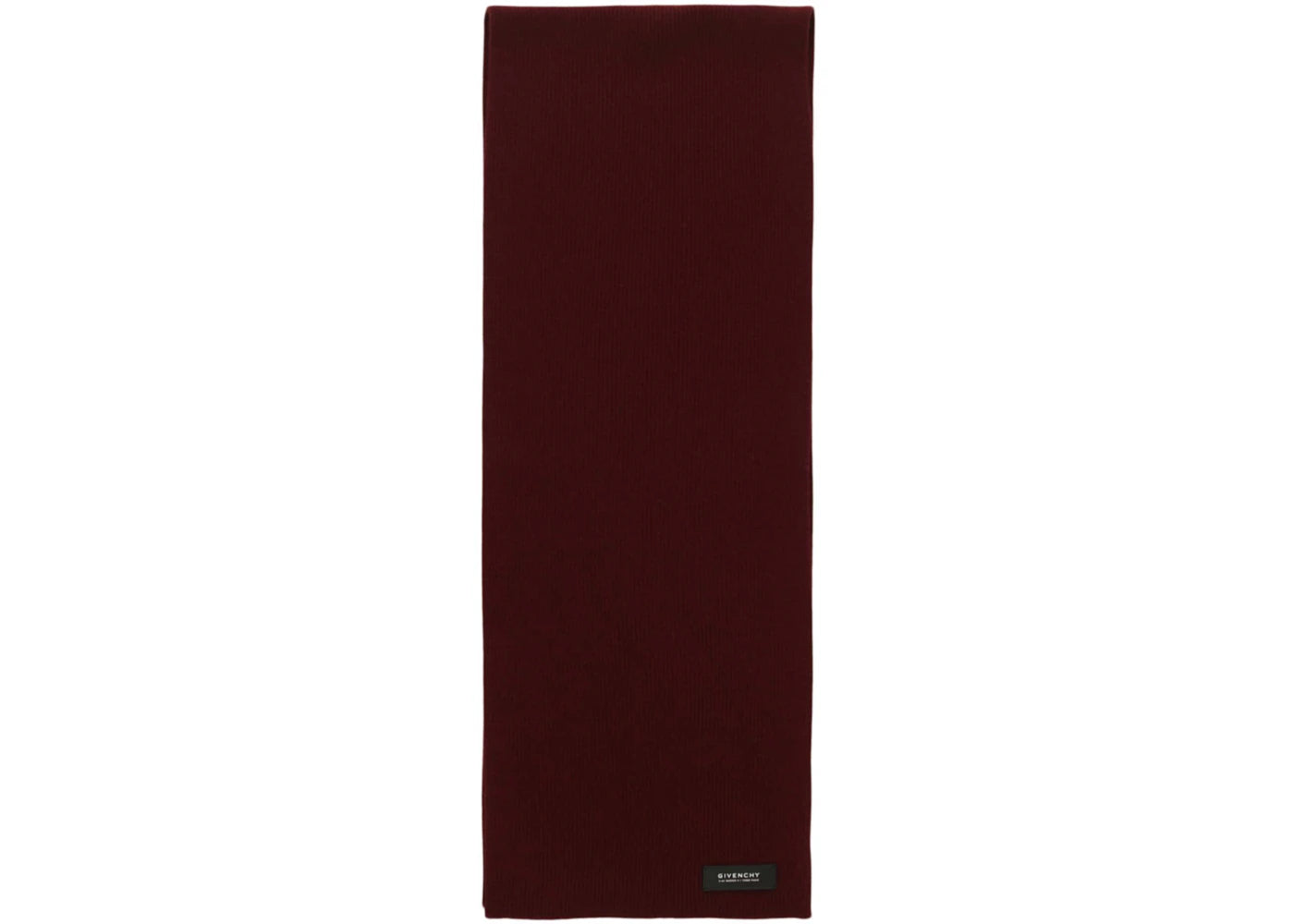 Givenchy Ribbed Wool Patch Scarf Burgundy/Black