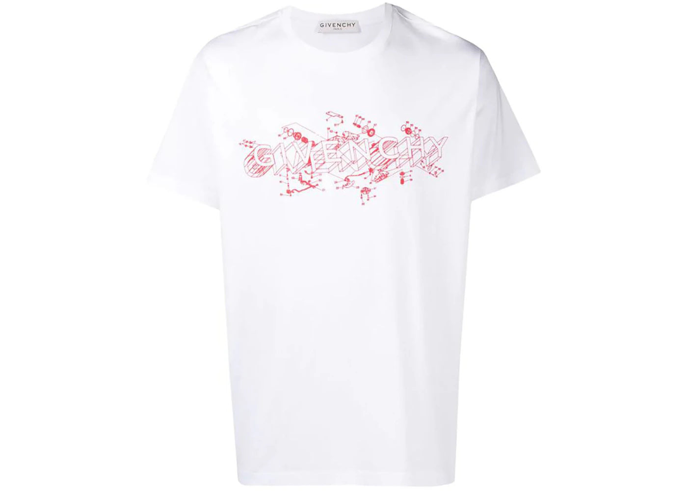 Givenchy Schematics Logo Print T-shirt White