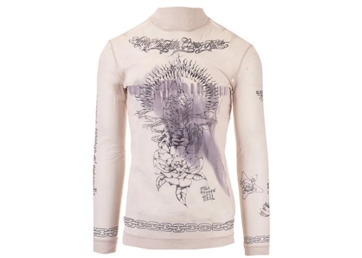 Givenchy Second Skin Effect Printed Mesh L/S T-shirt Beige