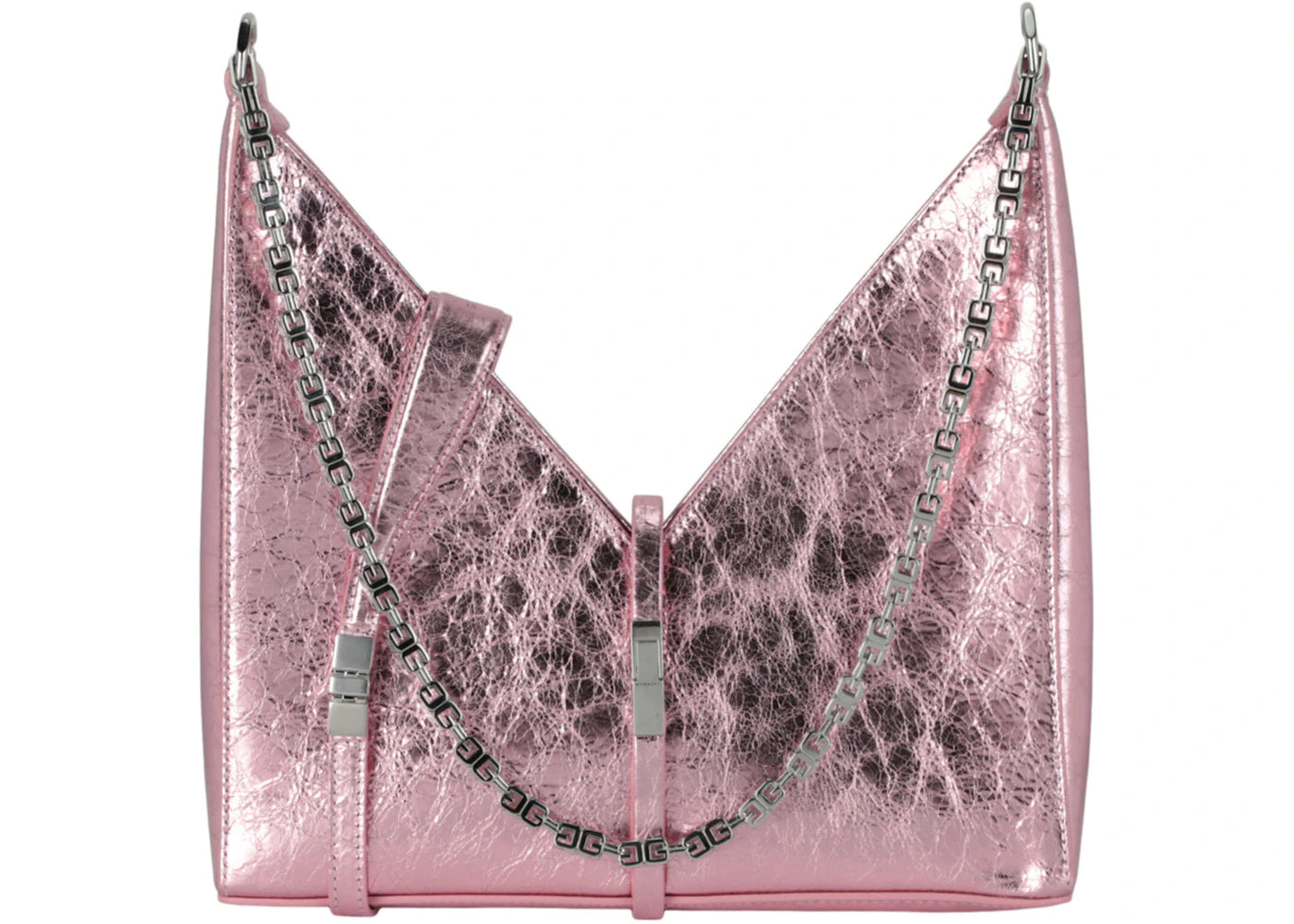 Givenchy Small Metallic Cut Out Shoulder Bag Pink