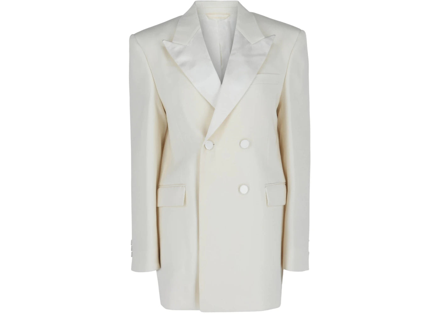 Givenchy Women's Double-Breasted Satin Trimmed Jacket White