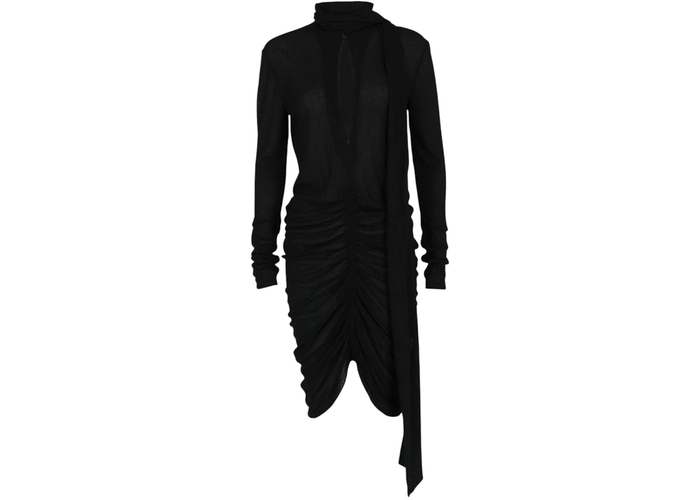 Givenchy Women's Ruched Scarf Stretch-Crepe Dress Black