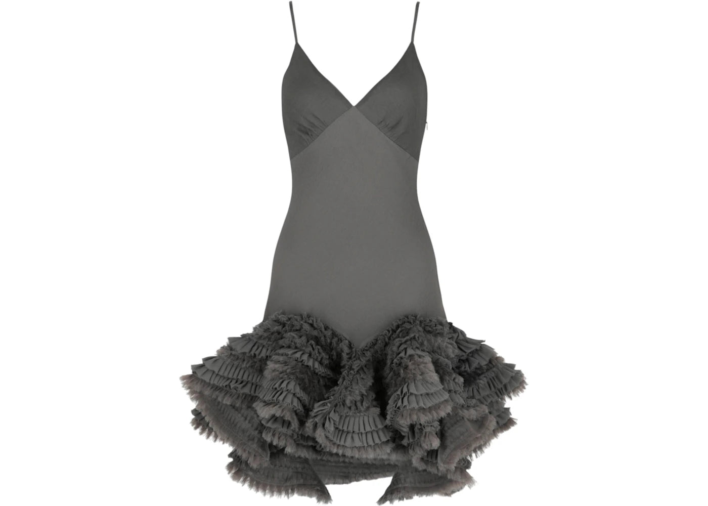 Givenchy Women's Ruffled Silk Mini Dress Grey