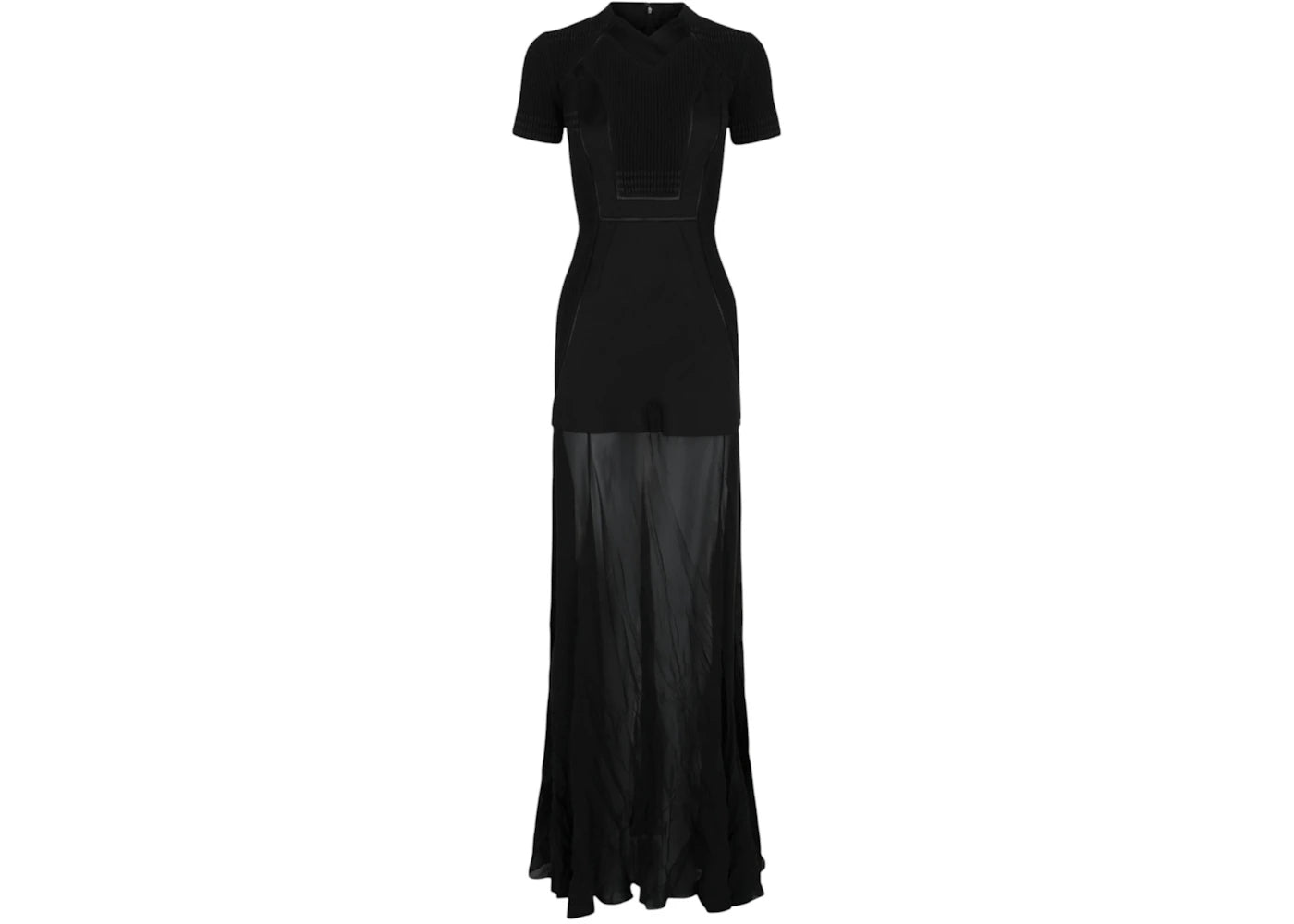 Givenchy Women's Silk & Mesh Pintucked Dress Black