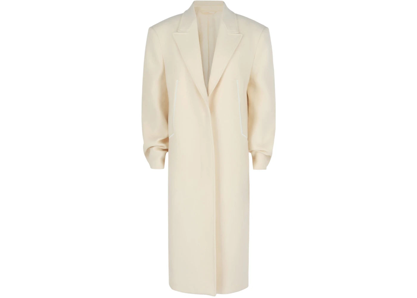 Givenchy Women's Single-Breasted Longline Wool Coat Ivory