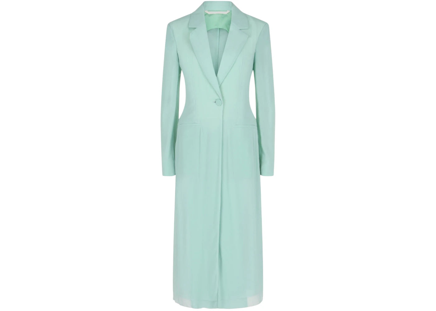 Givenchy Women's Single-Breasted Sheer Longline Coat Green Mint