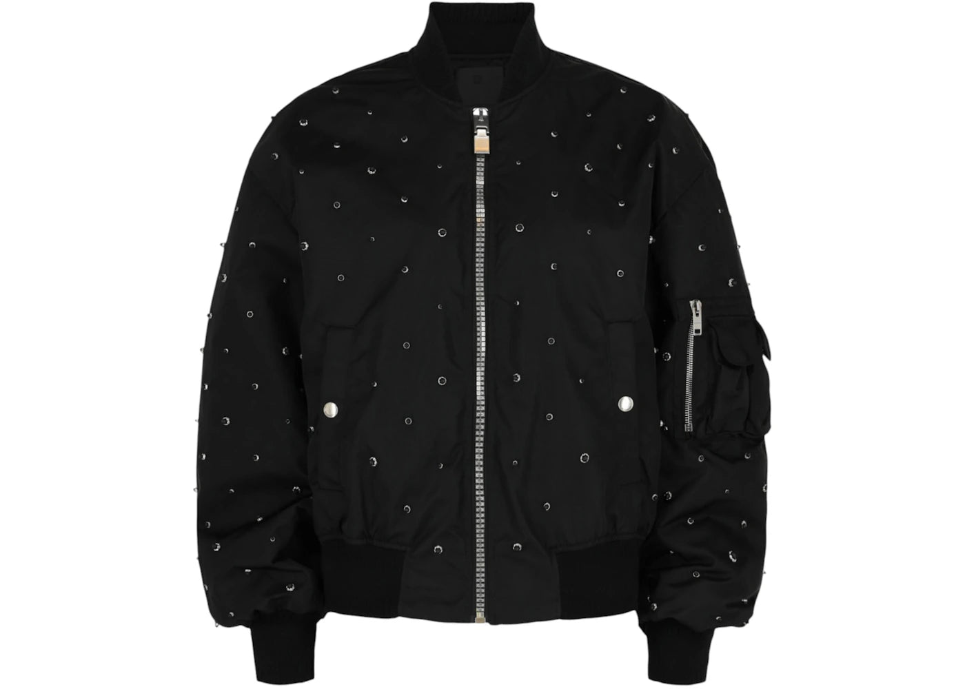 Givenchy Women's Studded Bomber Jacket Black Silver