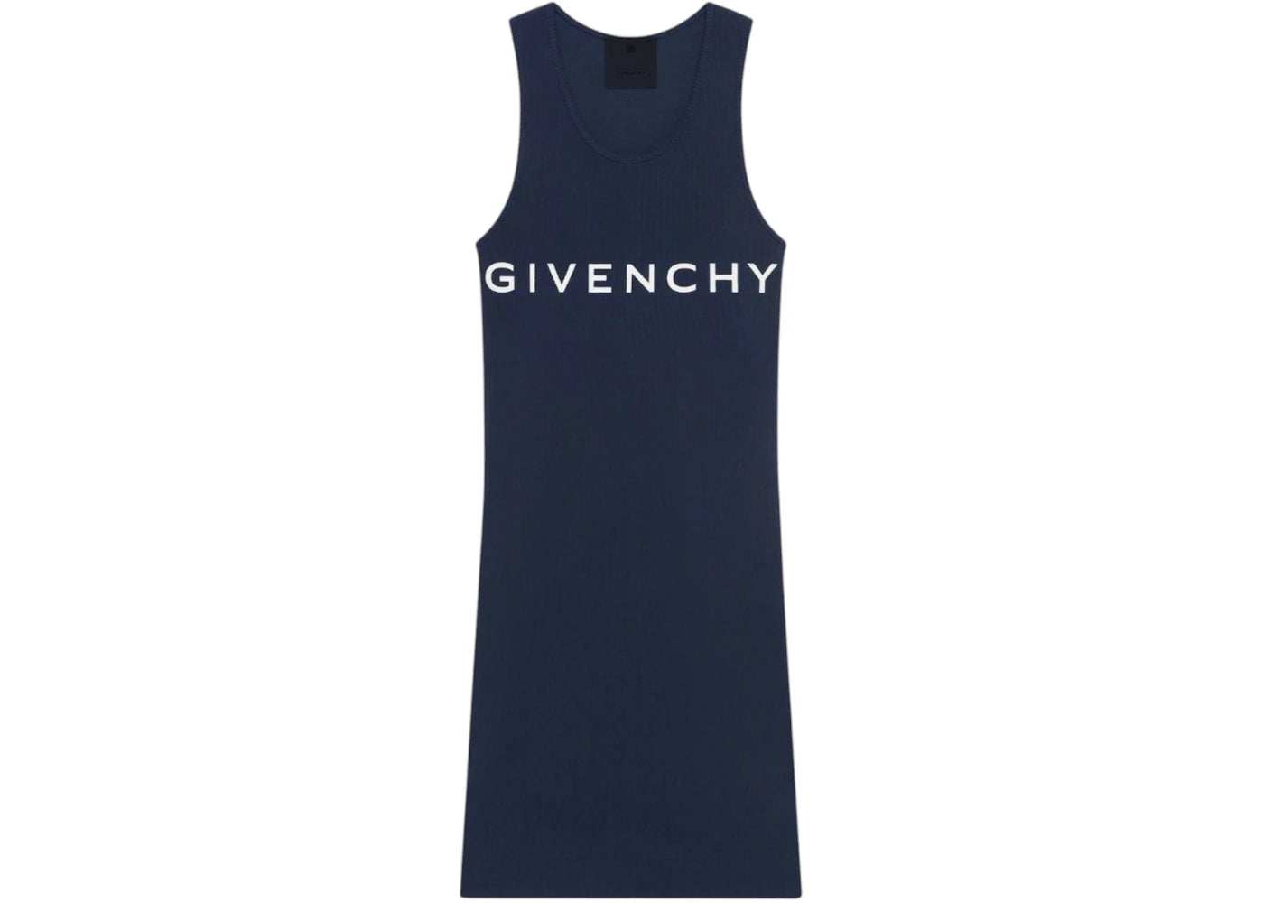 Givenchy Women's Tank Top Mini Ribbed Dark Navy Dress Blue